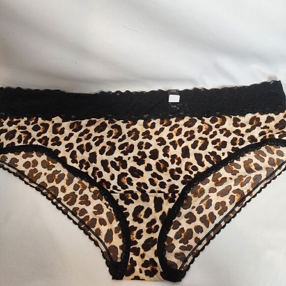 5X 28W Torrid Leopard Hipster Panty Lattice Back Lace Trim Second Skin Stretch - Picture 2 of 8